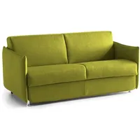 2-Sitzer Schlafsofa Pamela, Schlafsofa fürs Wohnzimmer, gepolstert, abnehmbar, 100 % Made in Italy-Qualität, 180x95 h90 cm, Grün - Dmora