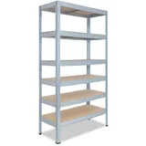 shelfplaza PRO 230x100x60 cm Schwerlastregal in verzinkt mit 6 Böden und 166 kg Traglast pro Boden
