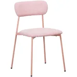 Esszimmerstuhl Inka 4er-Set, Stoff gepolstert, modern, Rosa, stabiles Metallgestell
