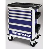 Promat Werkzeugwagen PLUS B775 x T470 x H1000 mm 500 kg 6 Schubladen Stahlblech