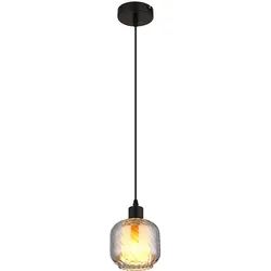 Pendelleuchte Hängeleuchte Esszimmerlampe schwarz matt opal Rauchglas E27 Küche