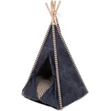 Heim Haustier-Tipi-Zelt Jeanstrend 68 cm x 68 cm x 80 cm