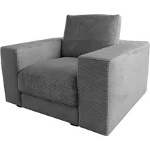KAWOLA Sessel MADELINE Cord 70 x 80 x 90 cm Grau mit Kissen und Rollen