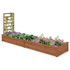 Costway Hochbeet Mit Rankgitter 235 x 63 x 102 cm Braun