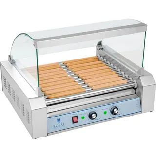 Royal Catering Hot Dog Grill - 11 Rollen - Edelstahl