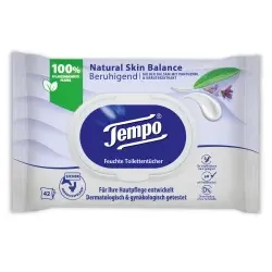 Tempo Natural Skin Balance - Beruhigend feuchte Toilettentücher 7322542162132 , 1 Packung = 42 Tücher