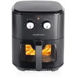 GOURMETmaxx Heißluftfritteuse 6,2 L (1500 W) | AirFryer mit Abschaltautomatik für punktgenaue Ergebnisse | Schonende Zubereitung ohne Öl | Ideal für z.B. Pommes, ChickenWings oder sonstiges [schwarz]