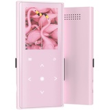 128GB MP3 Player Bluetooth 5.2, COCONISE HiFi Musik Player mit Lautsprecher,Touch-Tasten, mit UKW-Radio,Diktiergerät,E-Book Funktion, Perfektes Valentinsgeschenk-Rosa