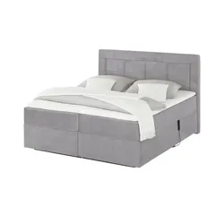 Jette Home Motor-Boxspringbett  Jette Patch ¦ grau ¦ Maße (cm): B: 202 H: 127