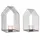 Marrakesch Orient & Mediterran Interior Teelichthalter 2er Set Skandinavischer Teelichthalter Carlon aus Metall in Grau 28 cm (2 St), Teelichthalter mit Glaseinsatz grau