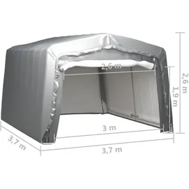 vidaXL Lagerzelt 370x370 cm Grau