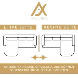 ax living Eckcouch 2-Sitzer Braun