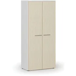 Kleiderschrank mit Auszug PRIMO WHITE, 1781 x 800 x 420 mm, Weiß/Birke