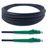 Elfcam Elfcam® - 50m Gepanzerte Glasfaserkabel LC/APC auf LC/APC Stecker, Simple Singlemode 9/125μm OS2 Patchkabel, Schwarz (50M)