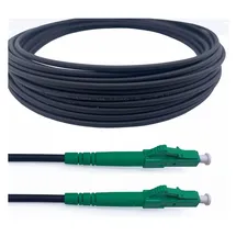 Elfcam Elfcam® - 50m Gepanzerte Glasfaserkabel LC/APC auf LC/APC Stecker, Simple Singlemode 9/125μm OS2 Patchkabel, Schwarz (50M)