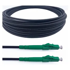 Elfcam Elfcam® - 50m Gepanzerte Glasfaserkabel LC/APC auf LC/APC Stecker, Simple Singlemode 9/125μm OS2 Patchkabel, Schwarz (50M)