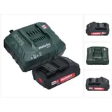 Metabo Basic Set 1x Li-Power Akkupack 18 V 2,0 Ah CAS Li-Ion Akku ( 625596000 ) + ASC 55 Ladegerät AIR COOLED 12 - 36 V ( 627044000 )