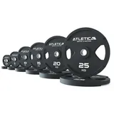Atletica 155kg Set Dual-Gripper Plates (Hantelscheiben Paar) 155kg Set in 2x2.5kg | 2x5kg | 2x10kg | 2x15kg | 2x20kg | 2x25kg | Schadstoffrei