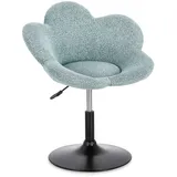 Esszimmerstuhl Fleur 2er-Set, Stoff und Metall, höhenverstellbar, modern, schwarz aquamarin