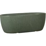 Scheurich Linetto Oval Bowl, Pflanzgefäß/Blumentopf/Pflanzkübel, rund, Farbe: Dark Green, hergestellt mit recyceltem Kunststoff, 10 Jahre Garantie, für den Außenbereich