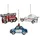 Decoris Christbaumschmuck Glas Rettungsdienst 11cm x 3 Stück Fahrzeuge Autos mundgeblasen bunt