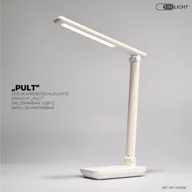 einlicht PULT 5W, dimmbar, USB-C, Akku, schwenkbar,