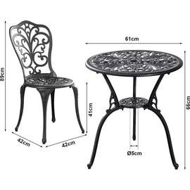 casa.pro Bistro-Set 3-tlg. Weiß