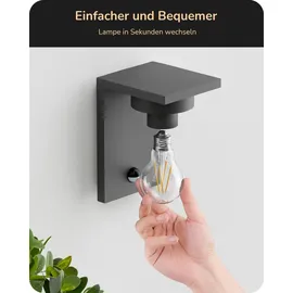 EDISHINE Außenwandleuchte Aluminium, Glas 191x120x150mm ohne Leuchtmittel Anthrazit