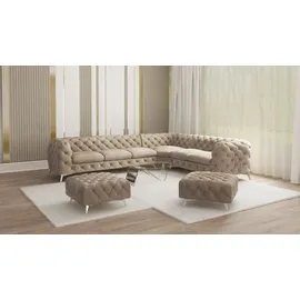 s-style möbel Hocker, Creme, Textil, Echtholz,Buche, Birke, 1-Sitzer, Füllung: Polyetherschaumkern, 80x45x80 cm, Blauer Engel, FSC Mix, Oeko-Tex®, Hergestellt in Europa, Wohnzimmer, Hocker, Sitzhocker