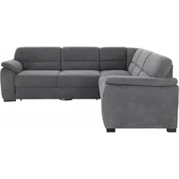 sit&more Ecksofa Montego L-Form, B: 255 cm, wahlweise mit Bettfunktion und Schubkasten grau