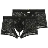 WOH Slip 2er Pack Pure Seduction (Spar-Set, 2-St) Boxer String - mit Eingriff - Leicht transparent schwarz XXL