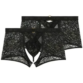 WOH Slip 2er Pack Pure Seduction (Spar-Set, 2-St) Boxer String - mit Eingriff - Leicht transparent schwarz XXL