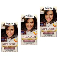 3x Poly Palette Vital Color Intensive Creme-Haarfarbe 6-0 Hellbraun, 115ml