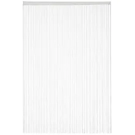 Relaxdays 3 x Fadenvorhang weiß, 145x245 cm, Weiß