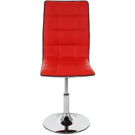 Mendler 2er-Set Esszimmerstuhl HWC-C41, Stuhl Küchenstuhl, höhenverstellbar drehbar, Kunstleder FSC®-zertifiziert ~ rot