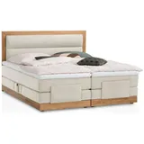 Belanoti Boxspringbett Beige, Echtholz,Eiche, 7-Zonen, 160x200 cm, Schlafzimmer, Betten, Boxspringbetten