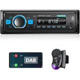 Hodozzy Autoradio DAB 1 Din mit Bluetooth, MP3-Player mit FM Radio, 1 Din Autoradio Unterstützung BT Freisprecheinrichtung/EQ/Lenkradsteuerung/USB/Laden/TF/AUX in, Digital Media Receiver