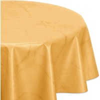 Wachstuchtischdecke abwischbar, OVAL RUND ECKIG, fleckenabweisende Gartentischdecke Marmorstein, zuschneidbare Wachstuch Tischdecke (Oval 130x180 cm, Gelb)