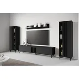 INOSIGN Wohnwand »Helsinki, Modernes Möbelset« Komplett-Set, 4 Stk. tlg., schwarz