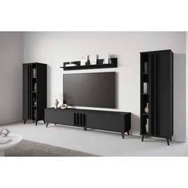 INOSIGN Wohnwand »Helsinki, Modernes Möbelset« Komplett-Set, 4 Stk. tlg., schwarz