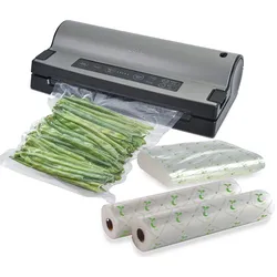 Solis Vakuumiergerät mit Marinierfunktion, Set inkl. 60 Beutel & 4 Rollen