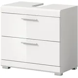 inn.furn Waschbeckenunterschrank Shawn 60 x 56 cm Weiß Hochglanz