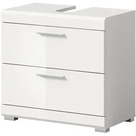 inn.furn Waschbeckenunterschrank Shawn 60 x 56 cm Weiß Hochglanz