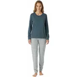 SCHIESSER Damen Schlafanzug lang jeansblau