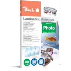 Peach Laminierfolie 106x156mm Foto | 80 mic | 25 St. | glänzend | geeignet für alle Laminiergeräte | S-PP080-20