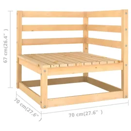 vidaXL Garten-Lounge-Set 4-tlg. grau Kiefer Massivholz
