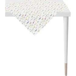 Mitteldecke APELT "6905 HAPPY EASTER, Osterdeko, Ostern", bunt (weiß, bunt), B:88cm L:88cm, Polyester, Baumwolle, Tischdecken, Digitaldruck