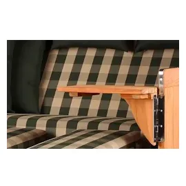 Mr. Deko bene living Strandkorb Komplettset Königssee Teak - PE shell Modell 506 inkl. Liftersystem Schutzhülle Doppelrollen Glasbecherhalter