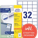 AVERY 4789 Universal Etiketten (800 plus 160 Klebeetiketten extra, 48,3x33,8mm auf A4, Papier matt, individuell bedruckbar, selbstklebende Aufkleber mit ultragrip) 30 Blatt, weiß