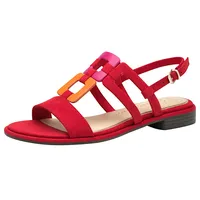Marco Tozzi Damen Sandalen flach mit Schließe Sommer, Rot